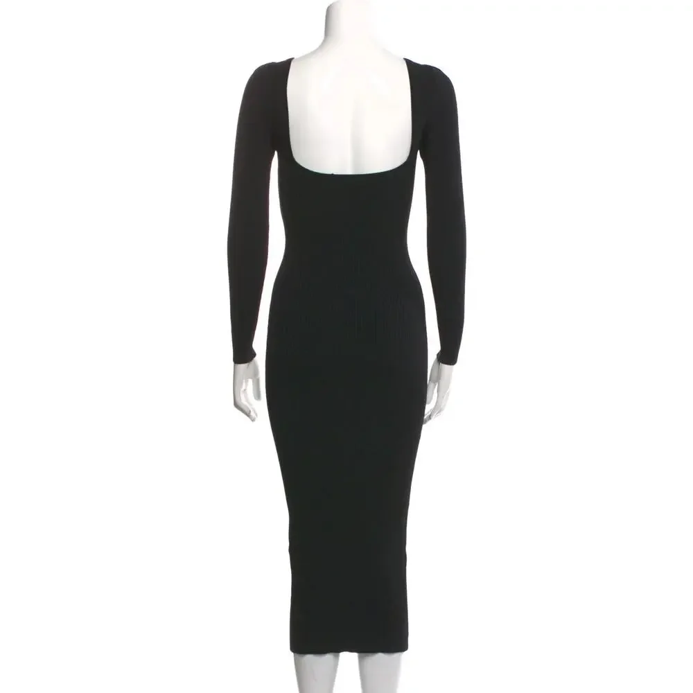 Self Portrait Black Knit Midi Length Dress - Picture 5 of 5